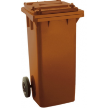 POPELNICE 120 L PLASTOVÁ HNĚDÁ S KOLEČKY